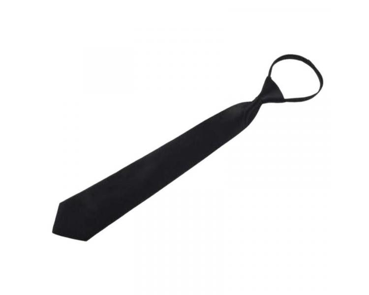 Men's black plain solid zipper necktie IZPĀRDOŠANA